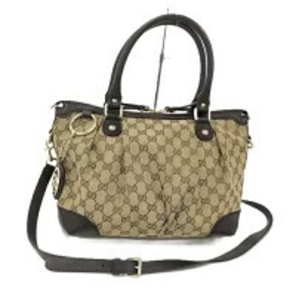 Gucci Shoulder Bag Sukey GG Canvas Brown